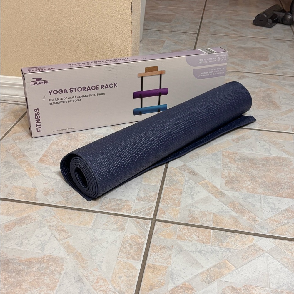 Yoga Mat Storage Rack with Purple Mat NWT
